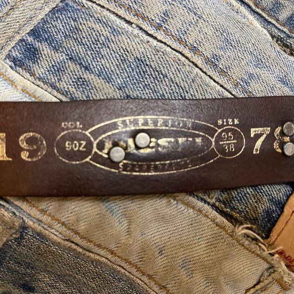 Diesel belt vintage metal letters brown leather - Picture 9 of 12